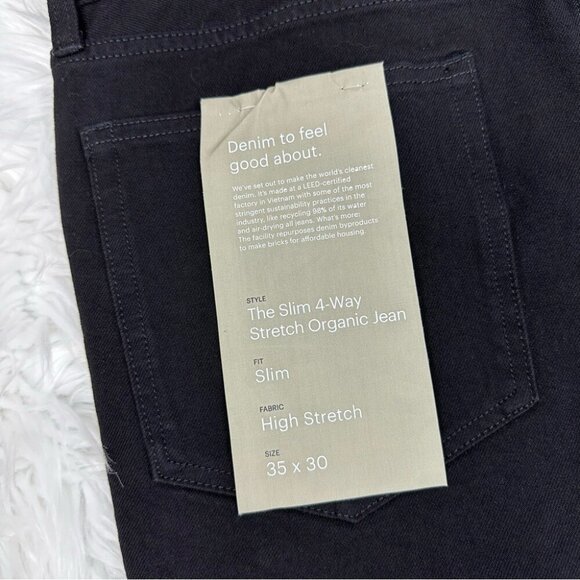 Everlane‎ Uniform Men’s Black The Slim 4-Way Stretch Organic Cotton Jean W35/L30 - Picture 6 of 11